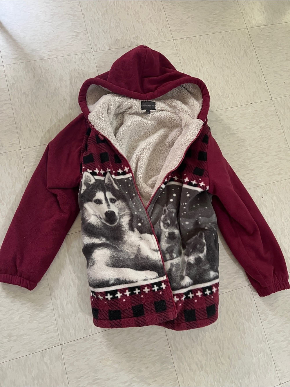 Printed Oversized Zip Up Hoodie